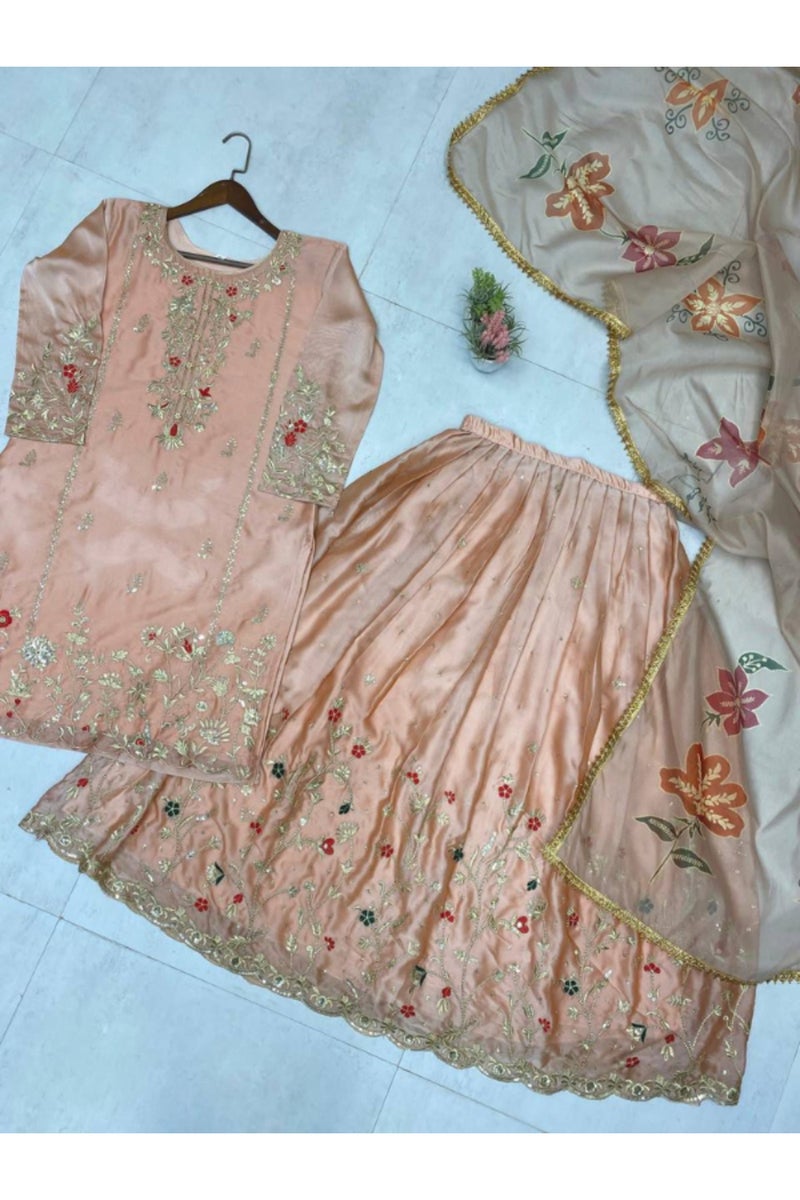 Chinon Kameez Salwar & Dupatta - HRT4889 - Image 5